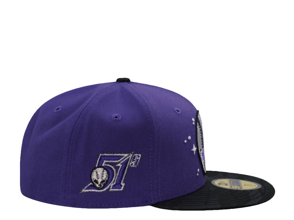New Era Las Vegas 51s Midnight Camo Visor Purple Two Tone Edition 59Fifty Fitted Cap