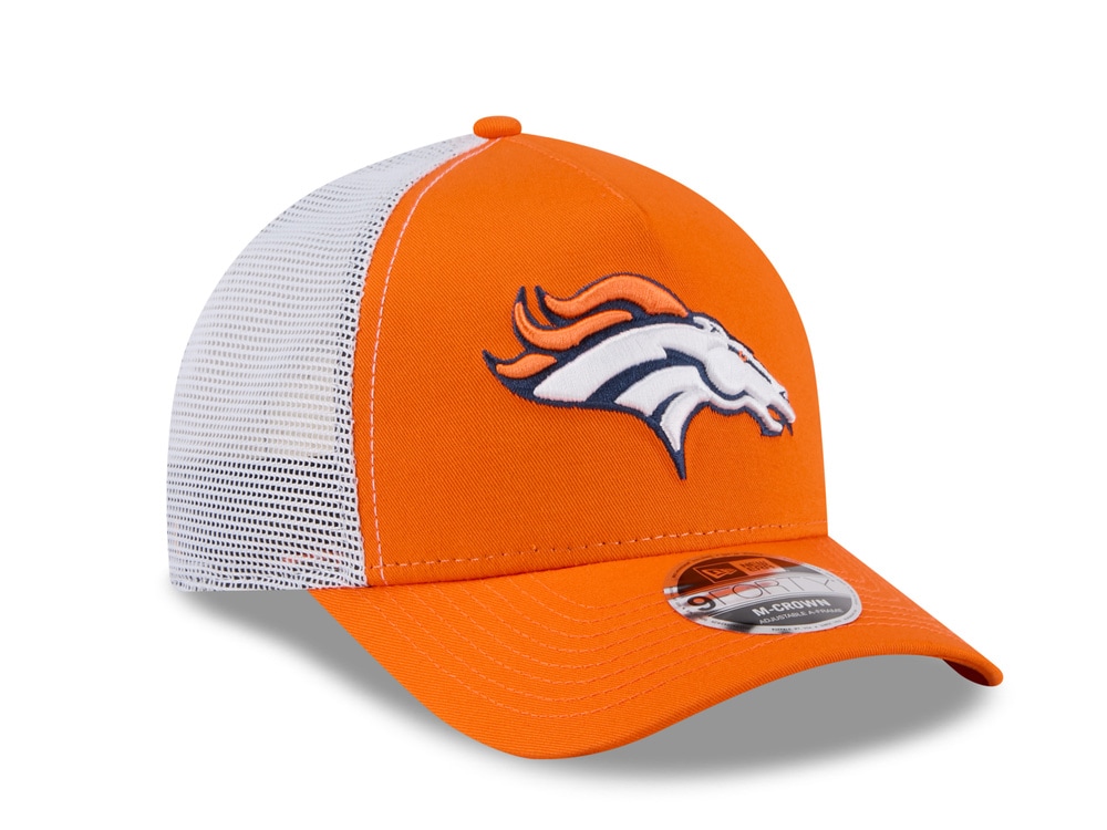 New Era Denver Broncos Official Team Color Edition 9Forty M Crown A Frame Trucker Snapback Cap