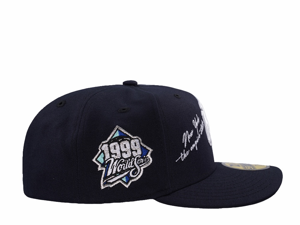 New Era New York Yankees World Series 1999 Script Navy Prime Edition Pre Curved 59Fifty Fitted Cap