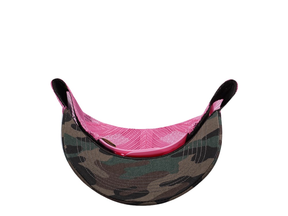 John Deere Script Pink Camouflage Trucker Snapback Cap