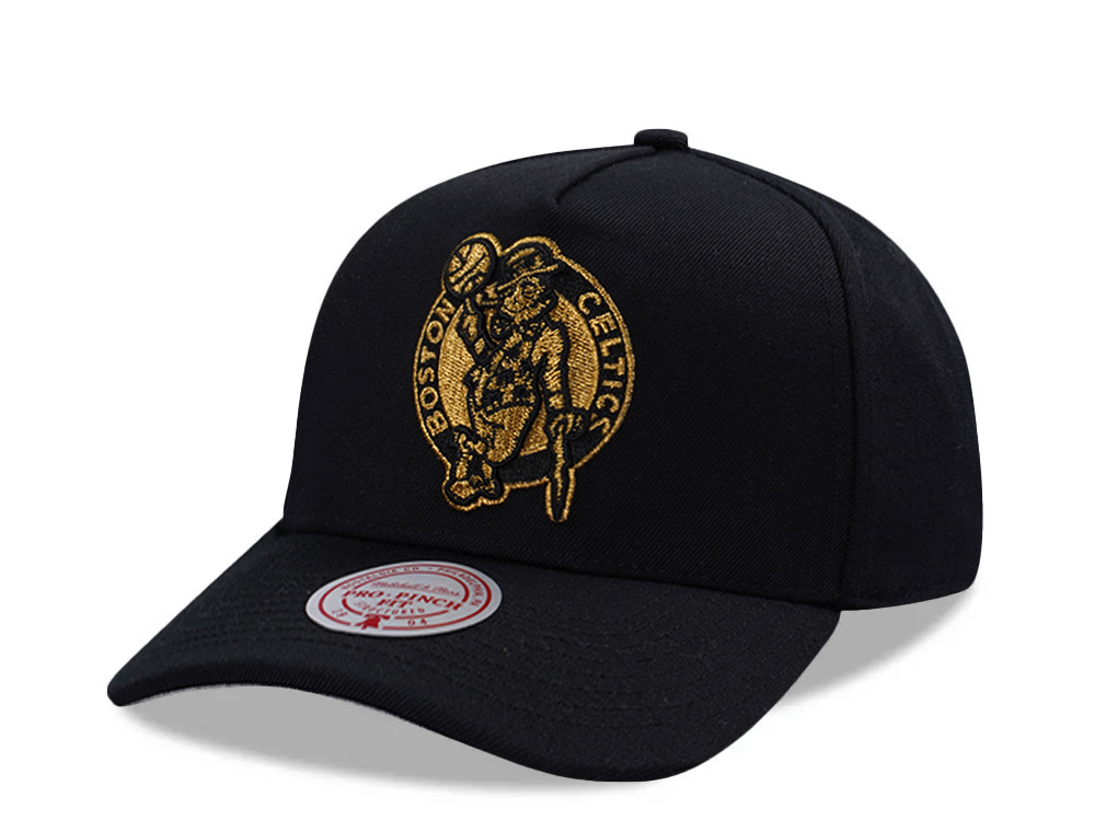 Mitchell & Ness Boston Celtics Black Gold Edition Pro Pinch Fit Snapback Cap