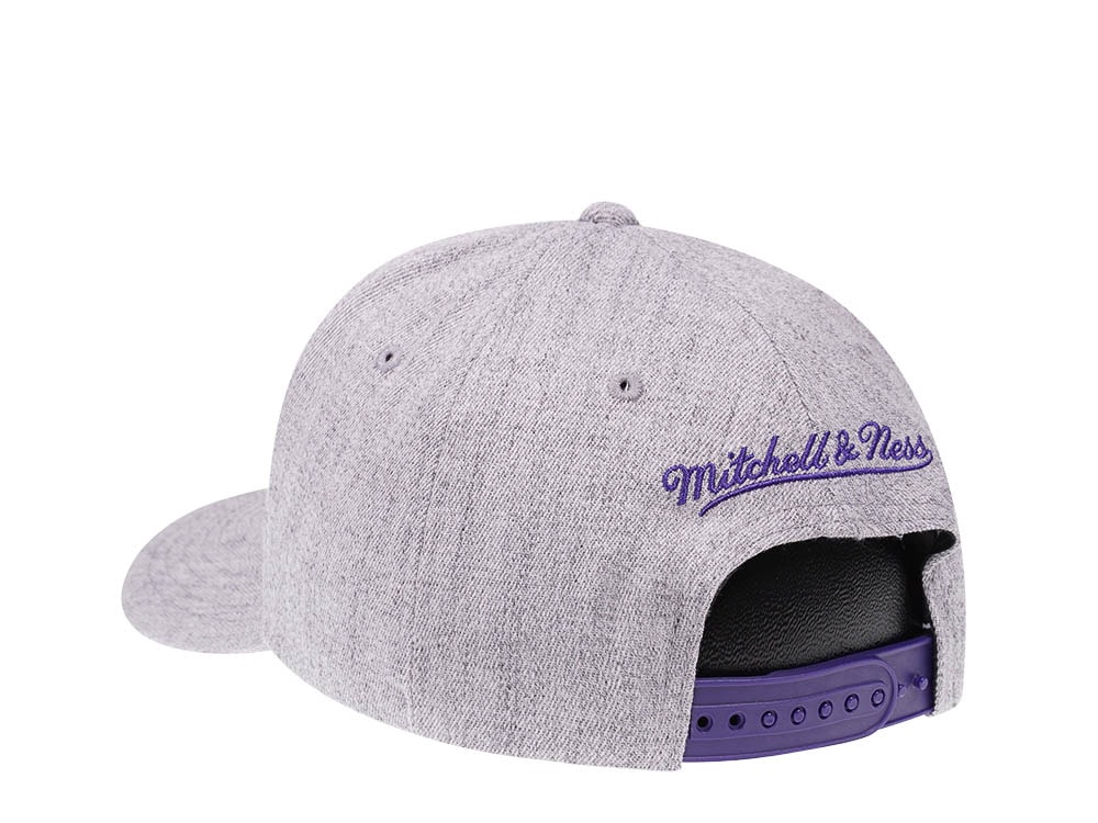 Mitchell & Ness Los Angeles Lakers Heather Gray Red Line Solid Flex Snapback Cap
