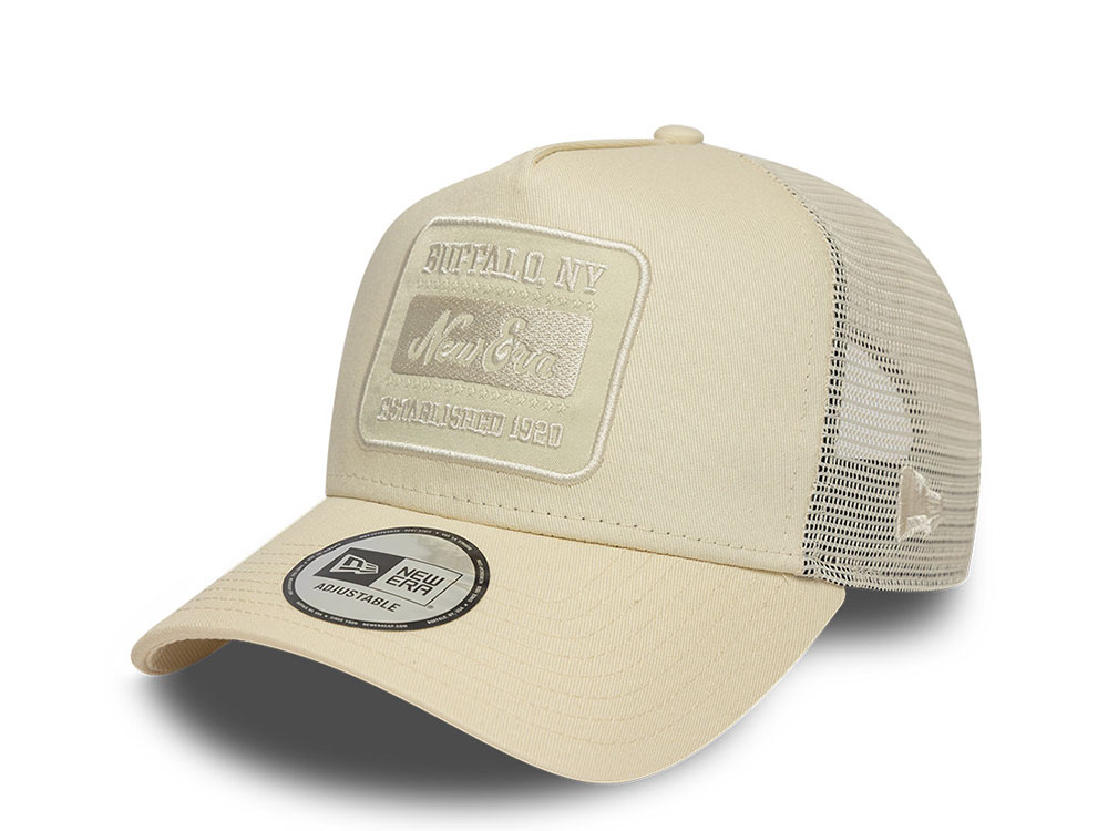 New Era Buffalo NY Tonal Patch Black 9Forty A Frame Trucker Snapback Cap