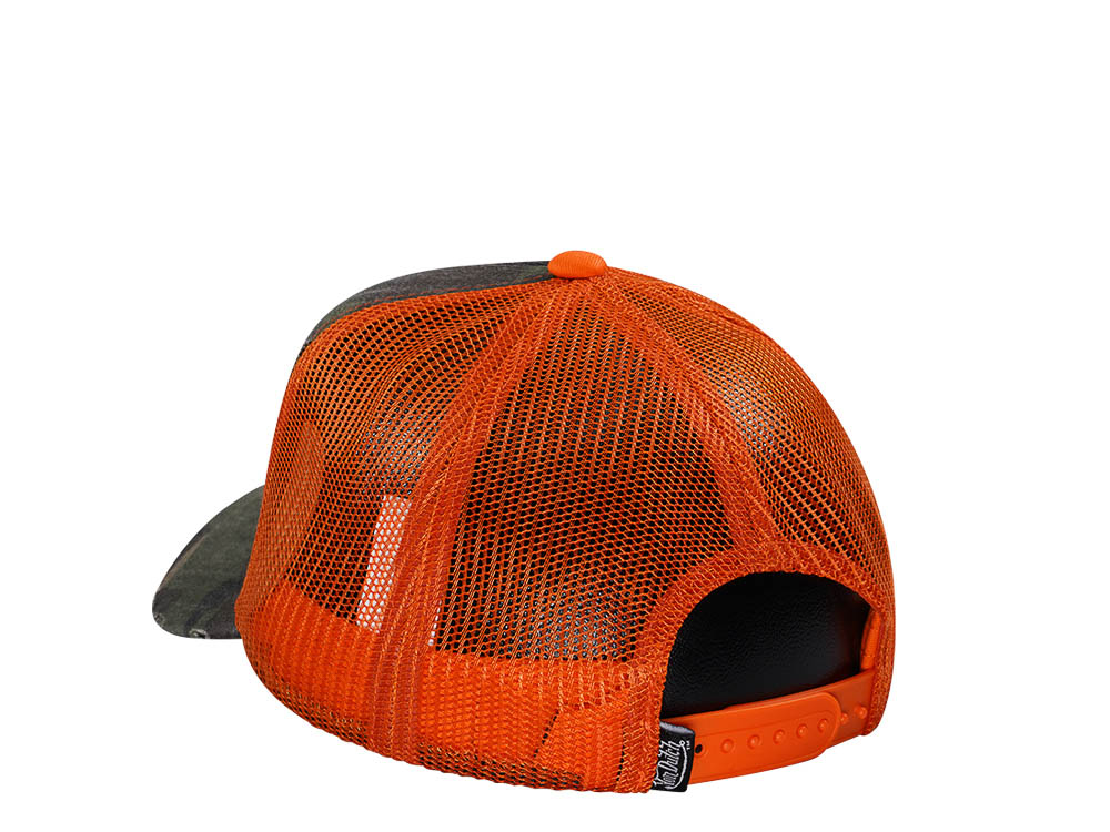 Von Dutch Camouflage Orange Edition Trucker A Frame Snapback Cap