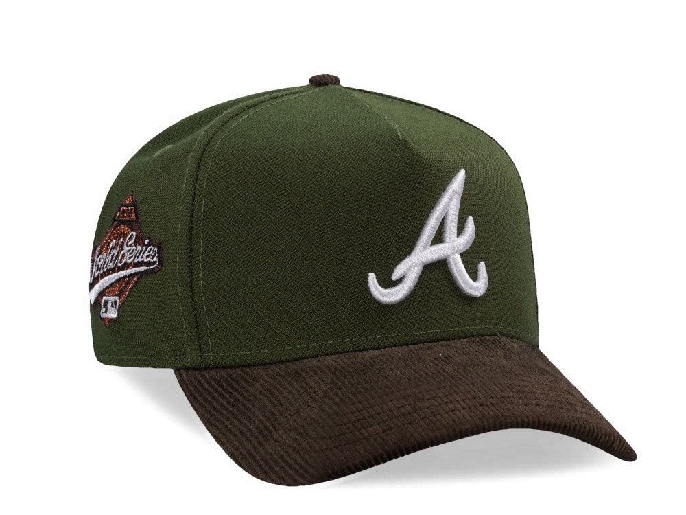 New Era Atlanta Braves World Series 1995 Rifle Green Walnut Corduroy Two Tone Edition 9Forty A Frame Snapback Cap