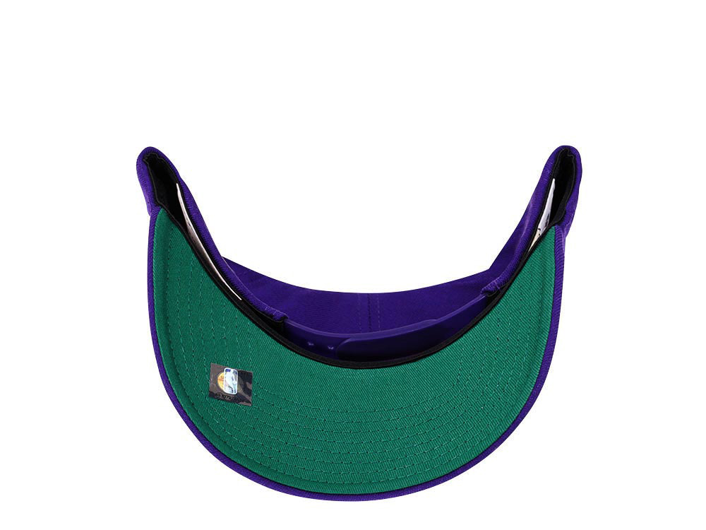 Mitchell & Ness Utah Jazz Team Ground Purple Red Line Solid Flex Snapback Cap