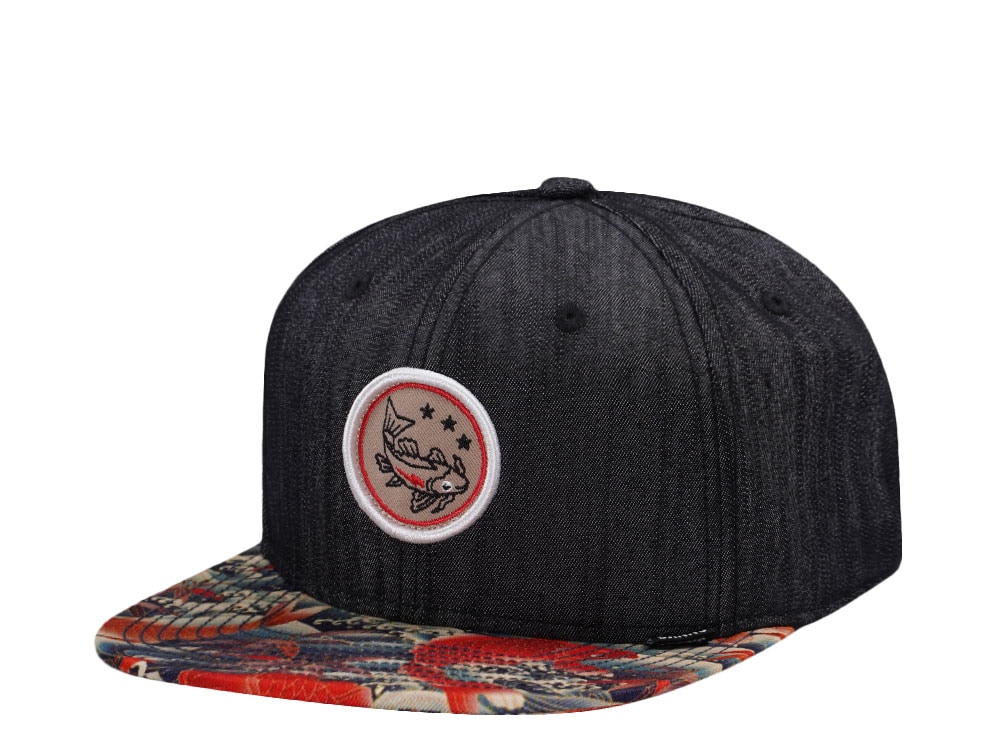 Djinns Koi Linen Reversed 6 Panel Snapback Cap