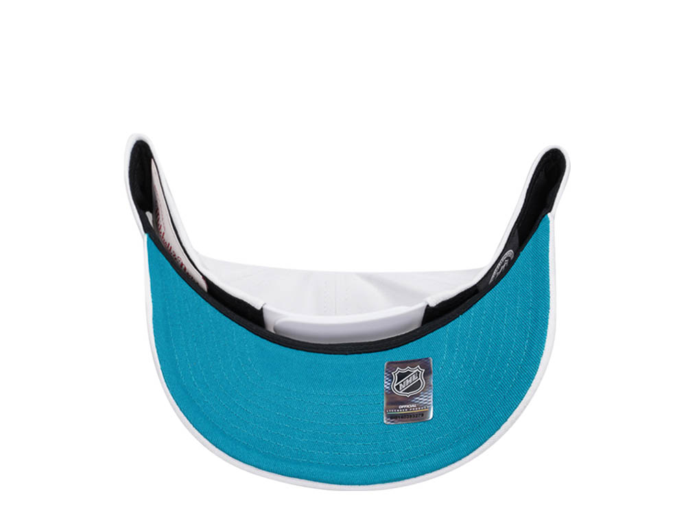 Mitchell & Ness San Jose Sharks All in Pro White Snapback Cap