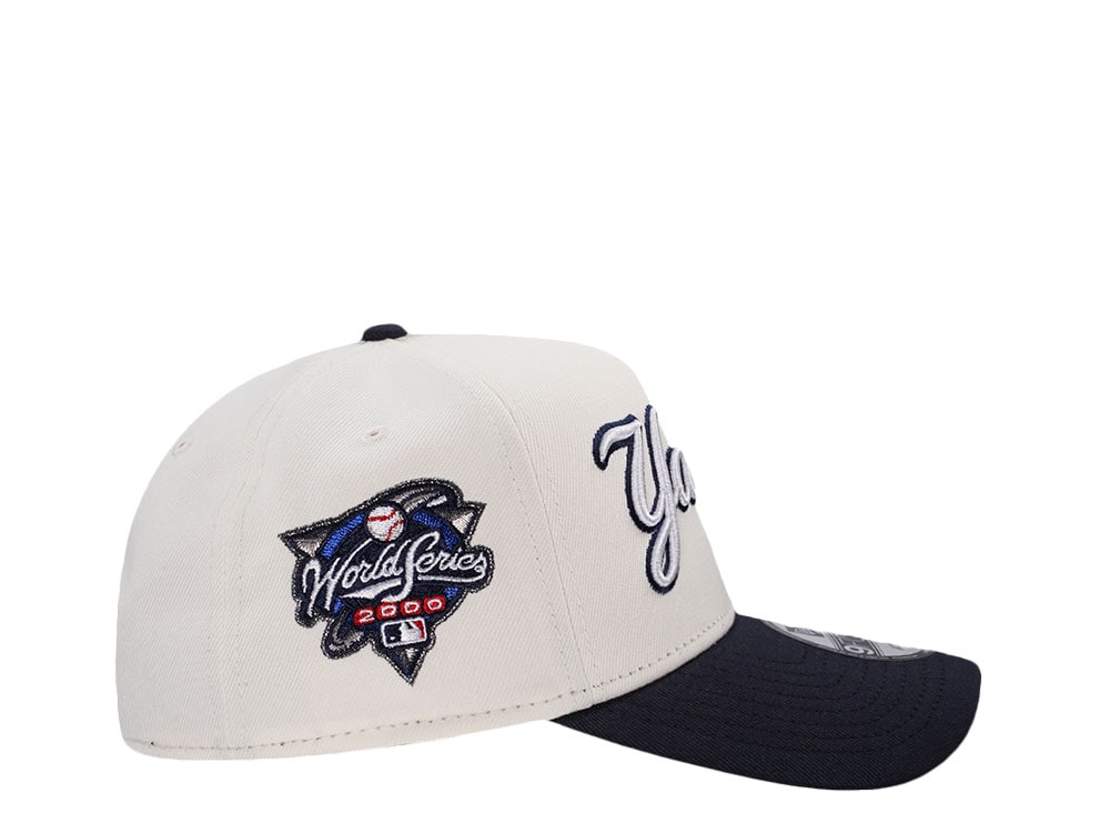 New Era New York Yankees World Series 2000 Chrome Two Tone Script Edition 9Forty A Frame Snapback Cap