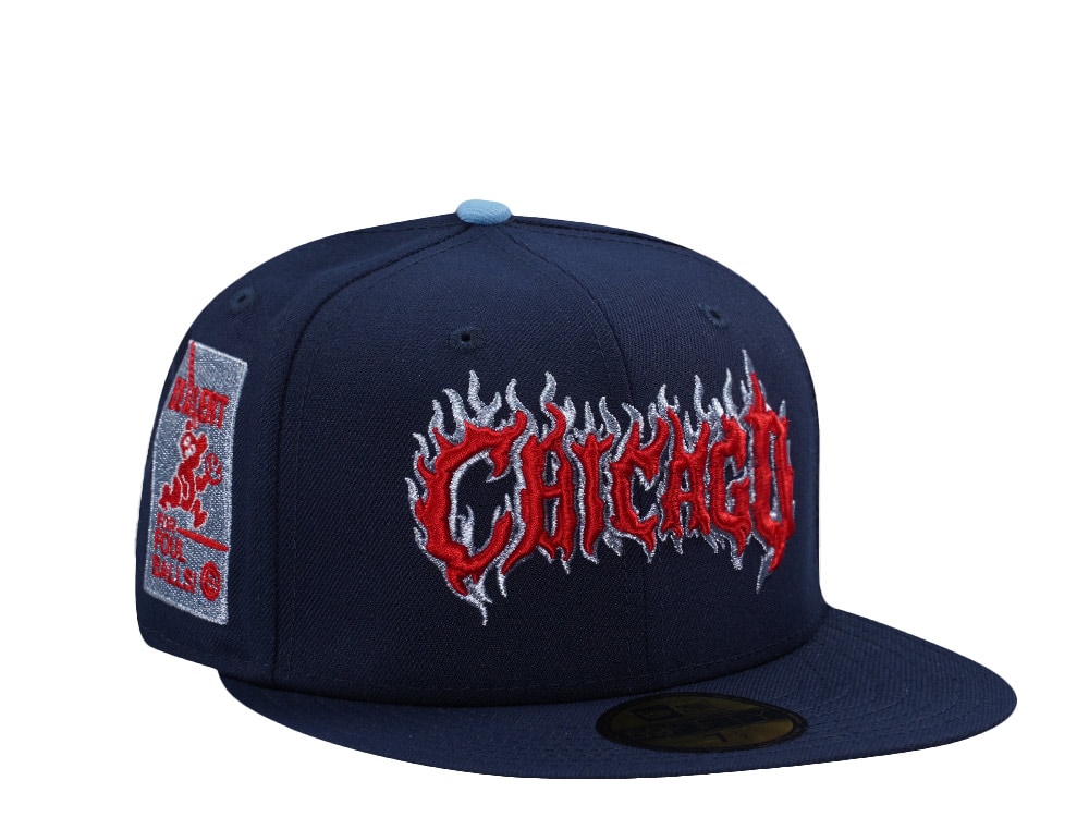 New Era Chicago Cubs Be Alert Ocean Blue Prime Edition 59Fifty Fitted Cap