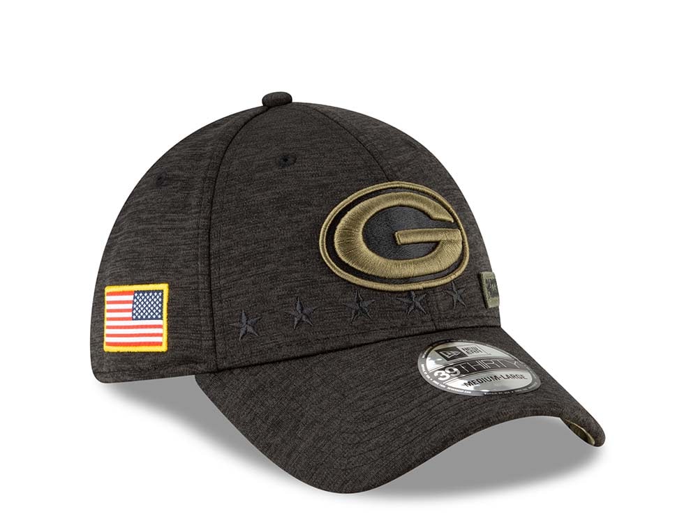 New Era Green Bay Packers Salute to Service 2020 39Thirty Stretch Cap