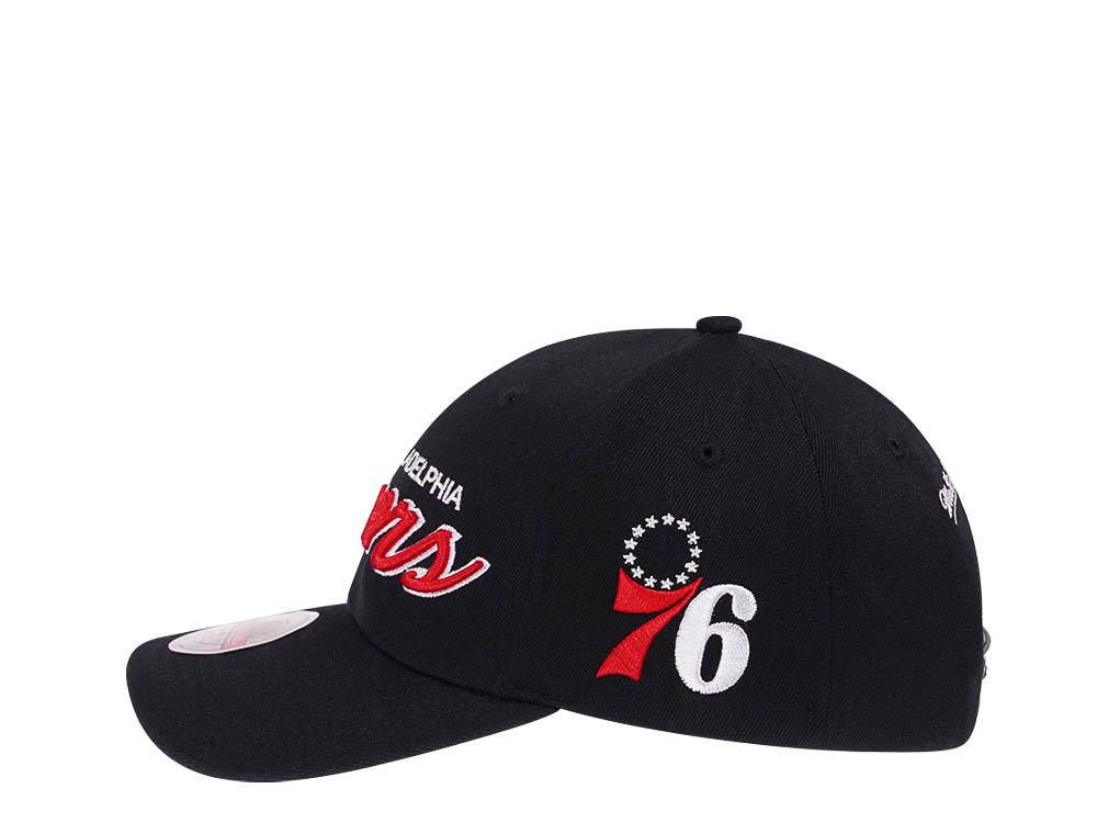 Mitchell & Ness Philadelphia 76Ers Team Ground Red Line Solid Flex Snapback Cap