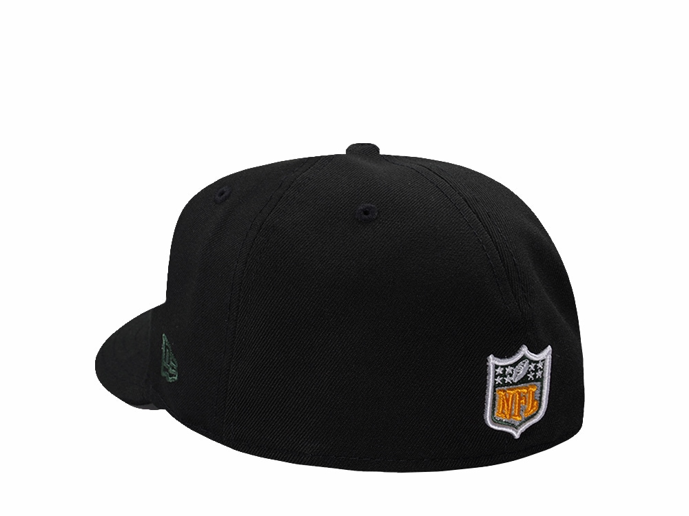New Era Green Bay Packers Black Prime Edition Pre Curved 59Fifty Fitted Cap