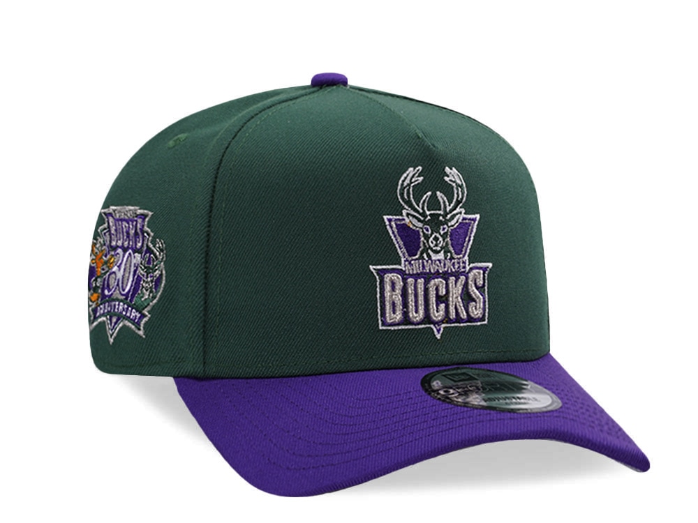 New Era Milwaukee Bucks 30th Anniversary Green Two Tone Edition 9Forty A Frame Snapback Cap