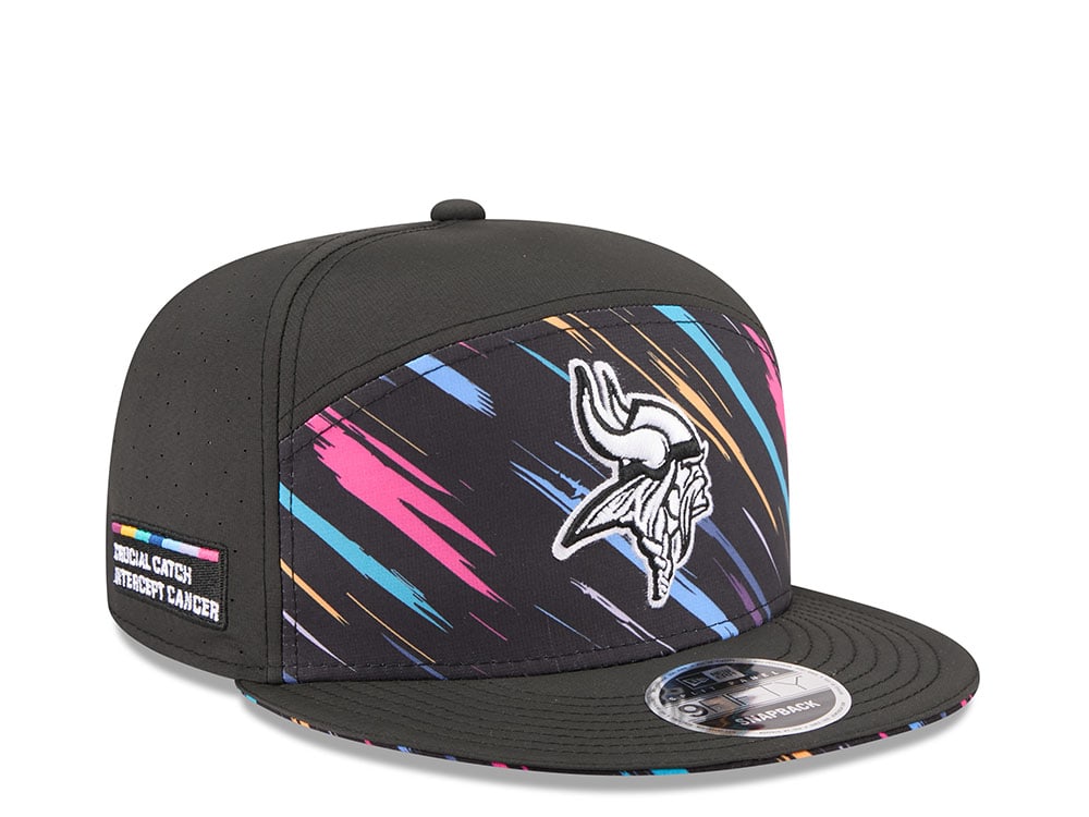 New Era Minnesota Vikings Crucial Catch 2026 Black Edition 9Fifty Split Panel Snapback Cap