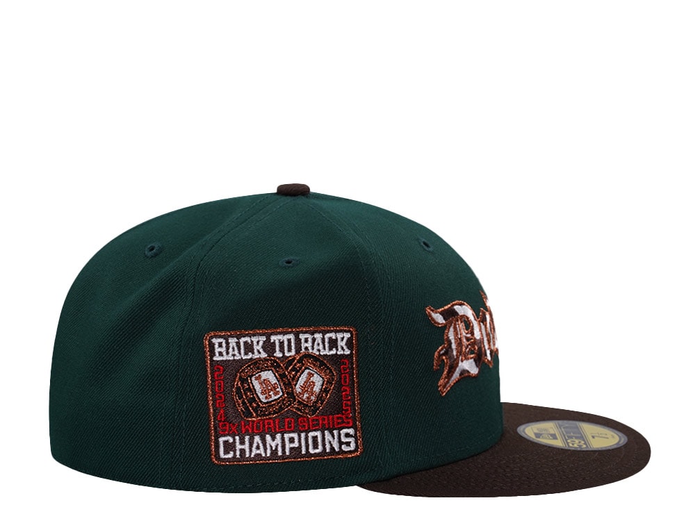 New Era Los Angeles Dodgers Back to Back World Series Dark Green Two Tone Edition 59Fifty Fitted Cap