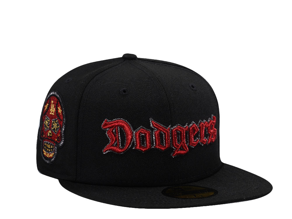 New Era Los Angeles Dodgers Skull Metallic Black Prime Edition 59Fifty Fitted Cap