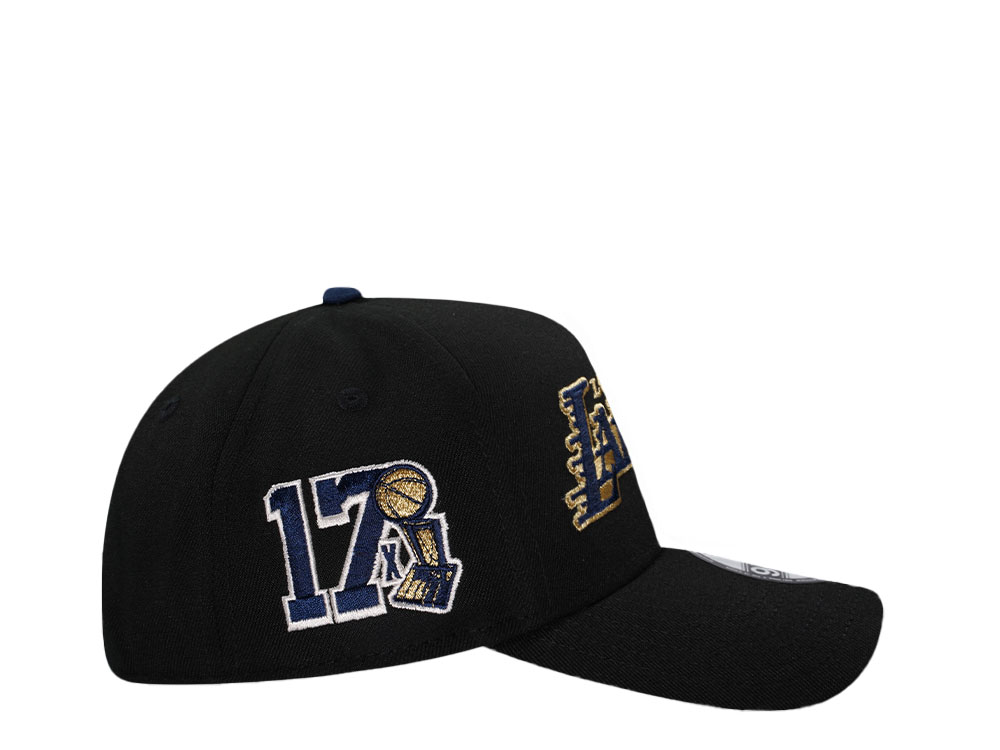 New Era Los Angeles Lakers Black Throwback Edition 9Forty A Frame Snapback Cap