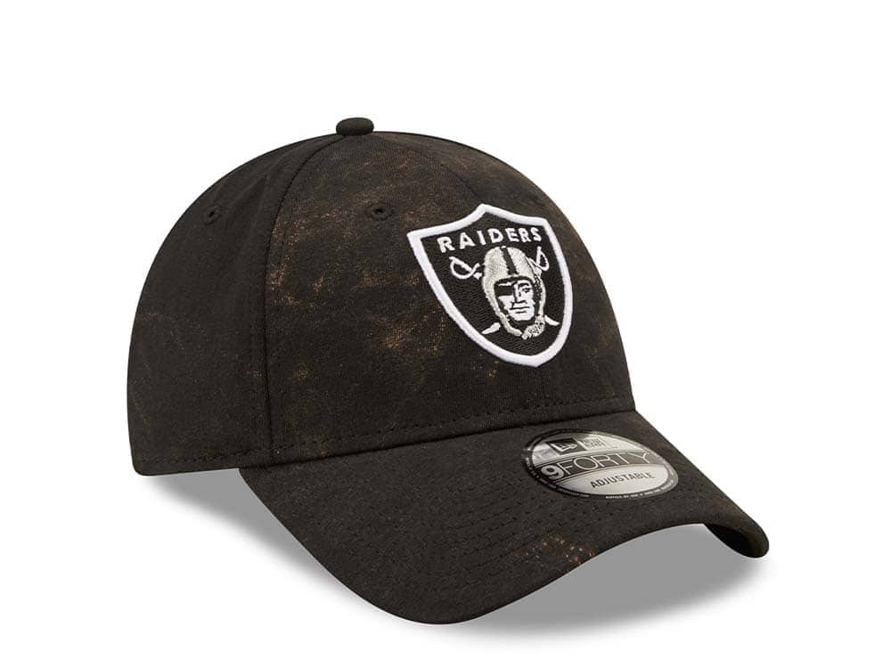 New Era Las Vegas Raiders Washed Pack Black Adjustable 9Forty Strapback Cap