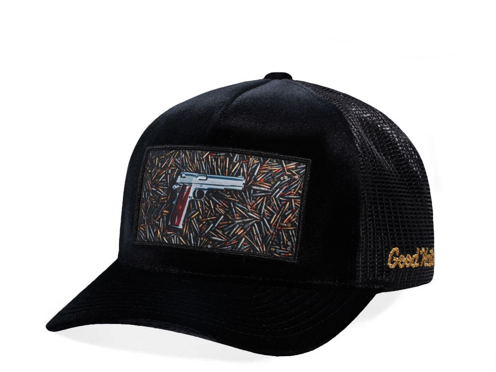 Good Hats Home Defense Black Velour Trucker Snapback Cap