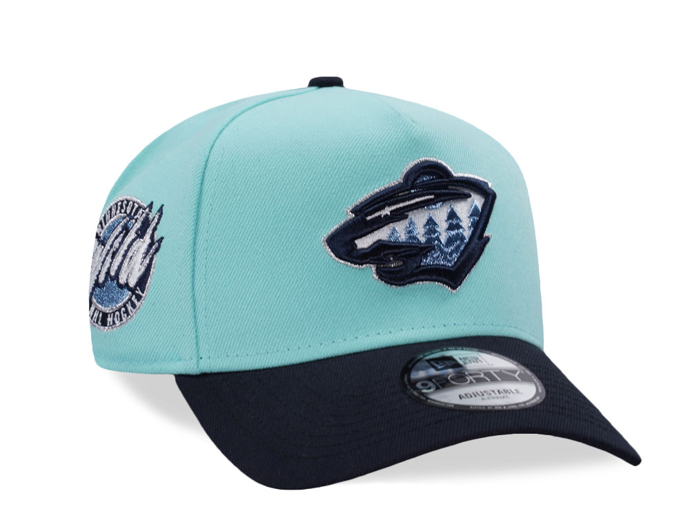 New Era Minnesota Wild NHL Hockey Tint Blue Two Tone Edition 9Forty A Frame Snapback Cap