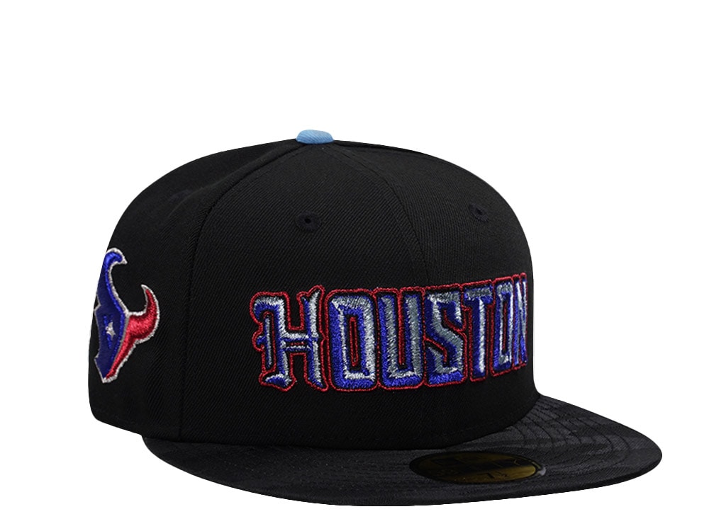New Era Houston Texans Black Metallic Two Tone Edition 59Fifty Fitted Cap