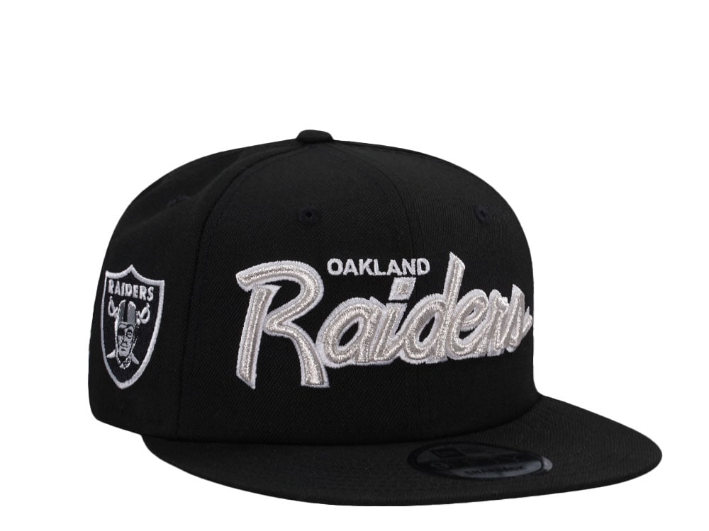 New Era Oakland Raiders Black Script Edition 9Fifty Snapback Cap