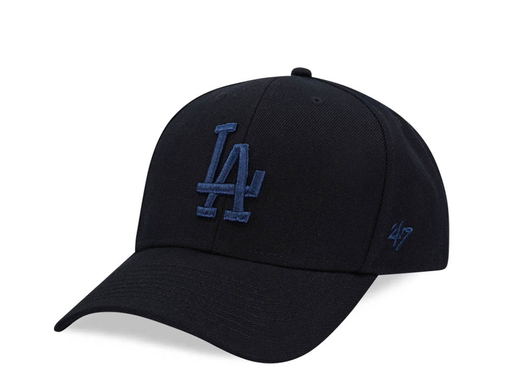 47Brand Los Angeles Dodgers Black Navy Black MVP Snapback Cap