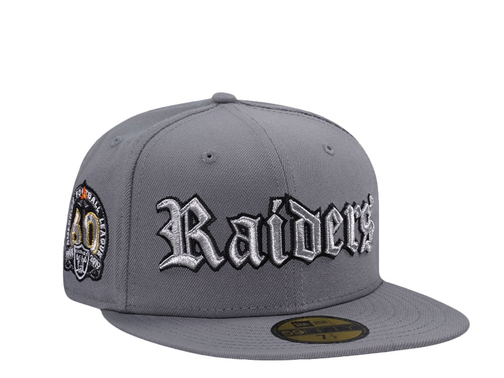 New Era Las Vegas Raiders 60th Anniversary Metallic Gray Prime Edition 59Fifty Fitted Cap