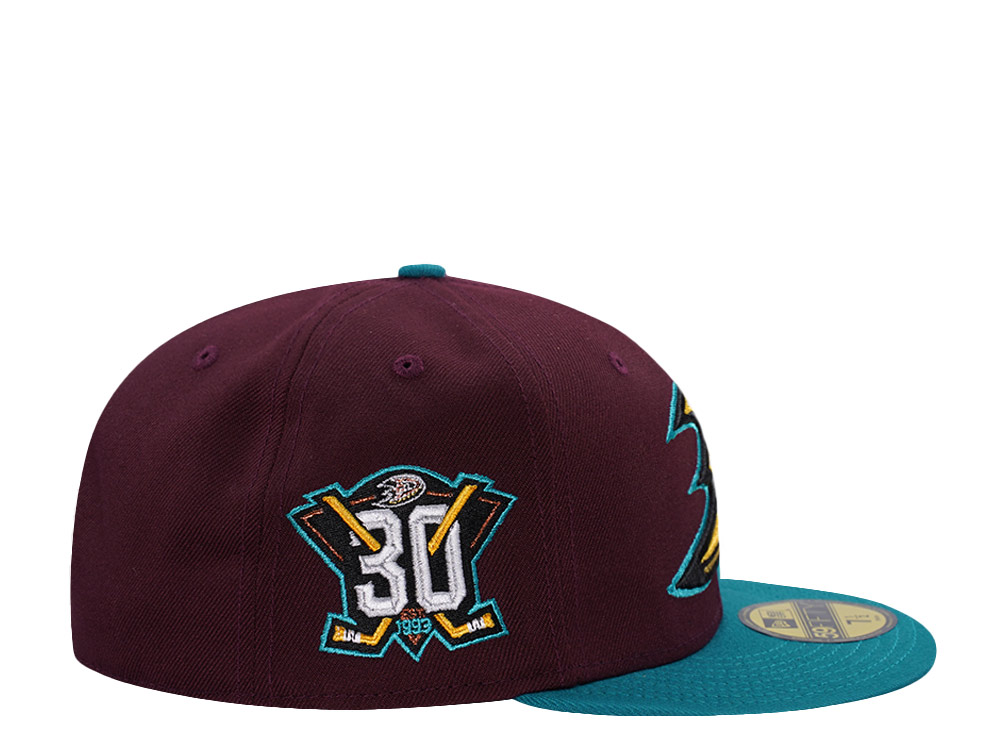 New Era Anaheim Ducks 30th Anniversary Maroon Two Tone Edition 59Fifty Fitted Cap