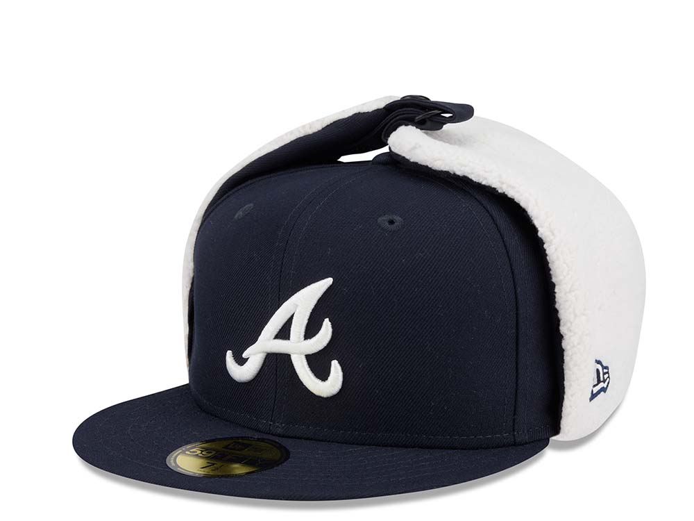 New Era Atlanta Braves Classic Navy 59Fifty Dogear Fitted Cap