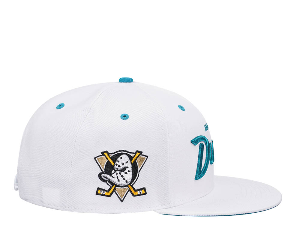 47Brand Anaheim Ducks White Crosstown Script Captain MVP Snapback Cap