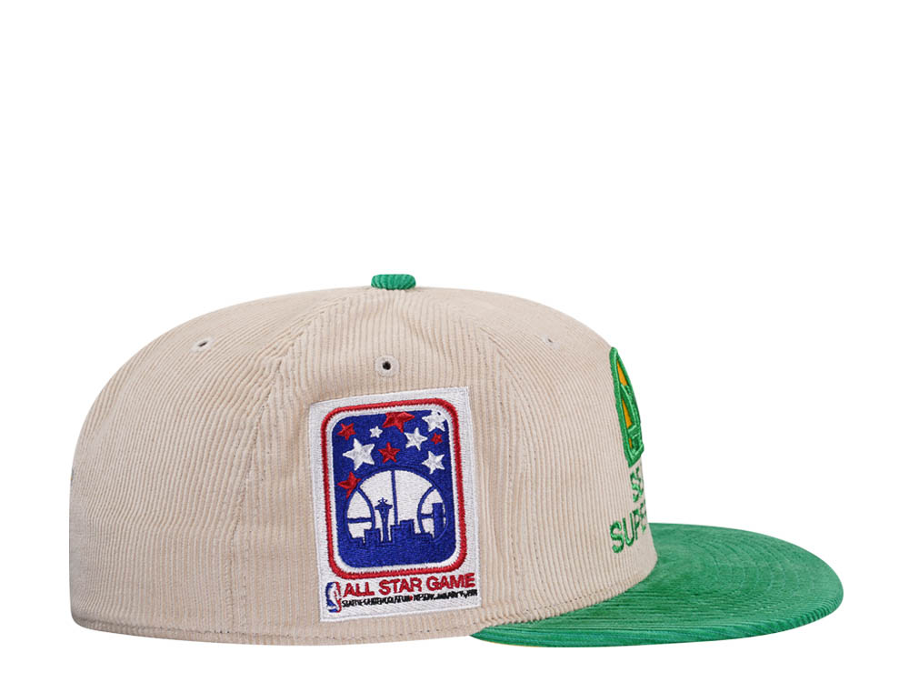 Mitchell & Ness Seattle Supersonics All Star 1994 Two Tone Hardwood Classic Cord Edition Dynasty Fitted Cap
