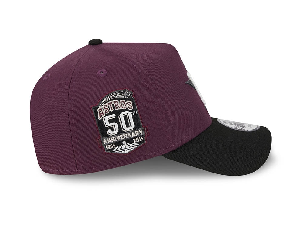 New Era Houston Astros 50th Anniversary Two Tone Plum 9Forty A Frame Snapback Cap