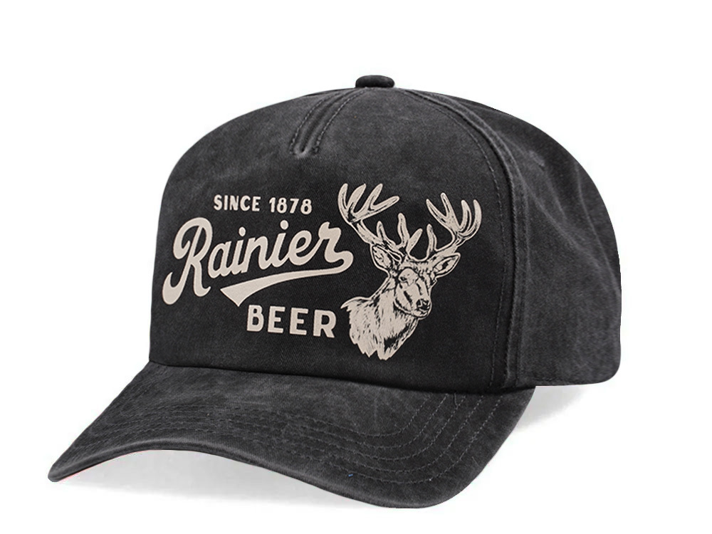 American Needle Walker Rainier Beer Black Edition Snapback Cap