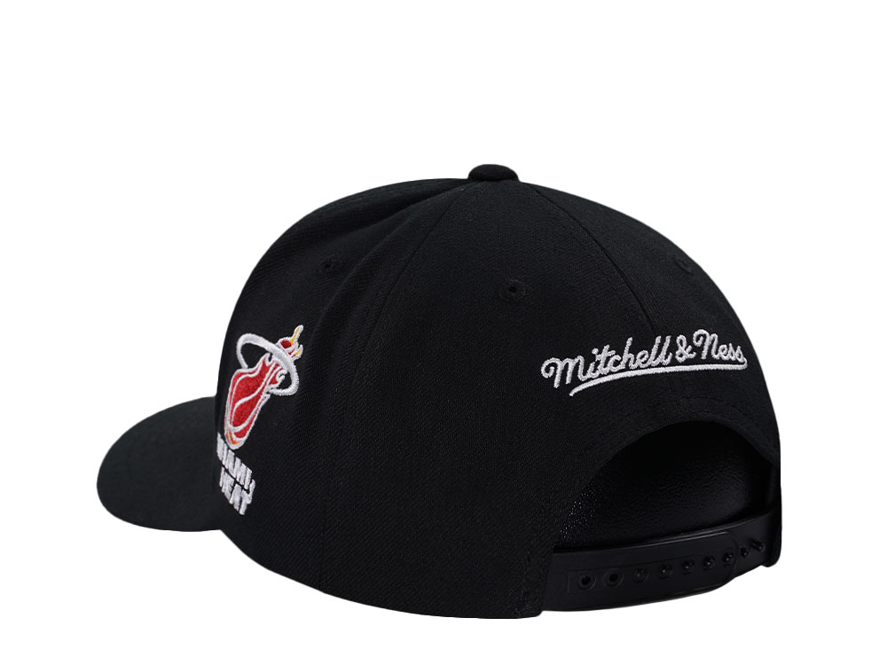 Mitchell & Ness Miami Heat Hardwood Classic Pro Crown Fit Black Snapback Cap