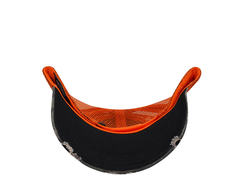 Von Dutch Camouflage Orange Edition Trucker A Frame Snapback Cap
