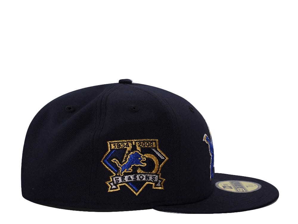 New Era Detroit Lions 75th Anniversary Navy Prime Edition 59Fifty Fitted Cap