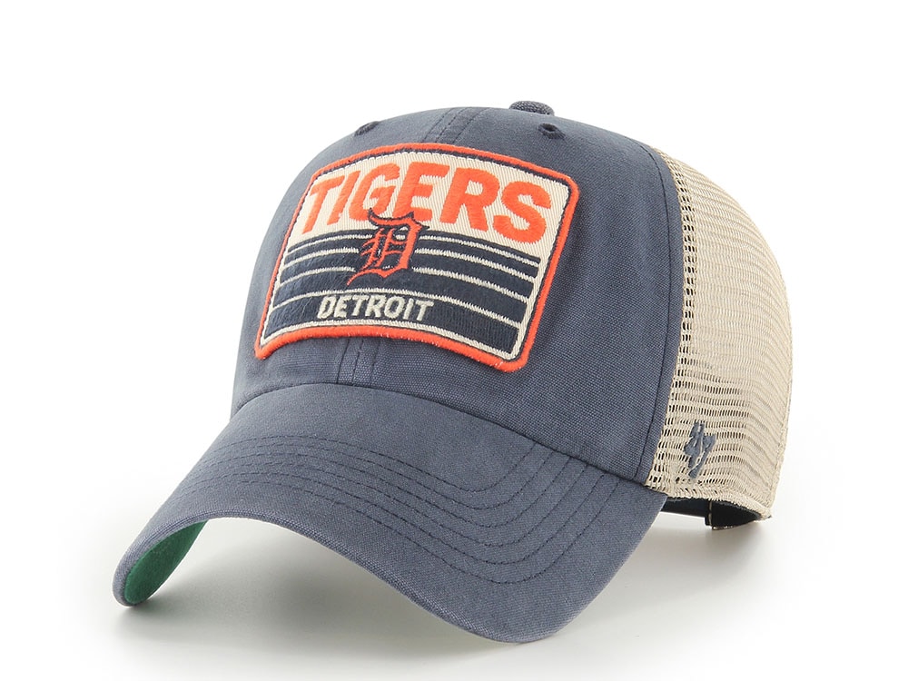 47Brand Detroit Tigers Vintage Navy Four Stroke Edition Trucker Clean Up Snapback Cap