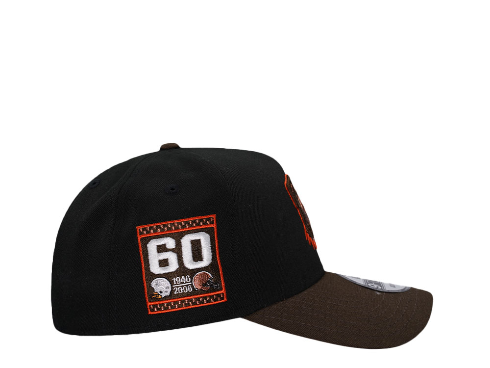 New Era Cleveland Browns 60th Anniversary Black Two Tone Edition 9Forty A Frame Snapback Cap