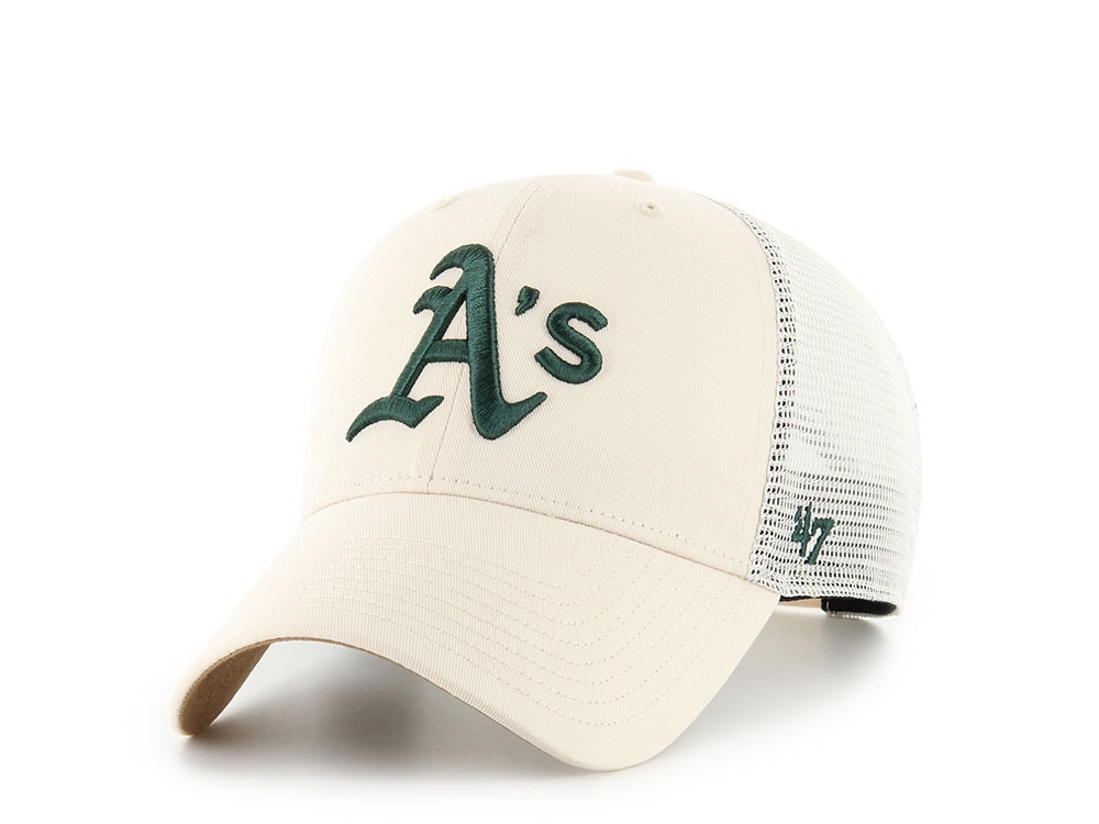 47Brand Oakland Athletics Natural Branson Sure Shot Edition Trucker MVP Snapback Cap