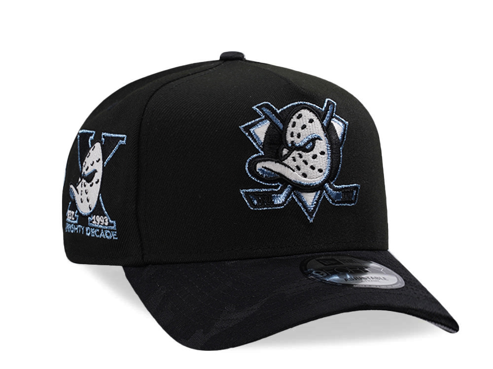 New Era Anaheim Ducks 10th Anniversary Black Camo Two Tone Edition 9Forty A Frame Snapback Cap