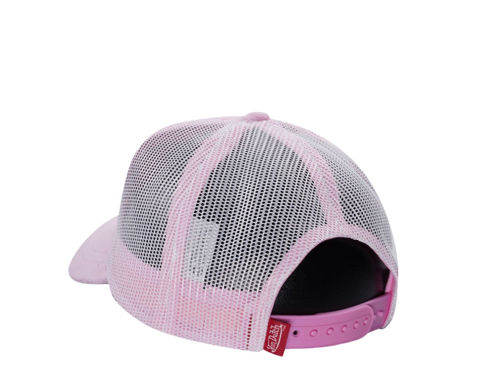 Von Dutch Oval Patch Pink Velour Edition Trucker Snapback Cap