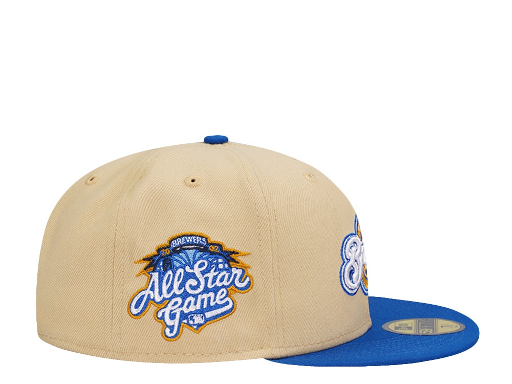 New Era Milwaukee Brewers All Star Game 2002 Vegas Gold Two Tone Edition 59Fifty Fitted Cap