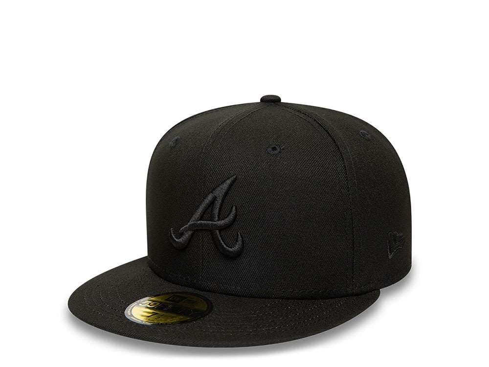 New Era Atlanta Braves Plain Blackout Prime Edition 59Fifty Fitted Cap