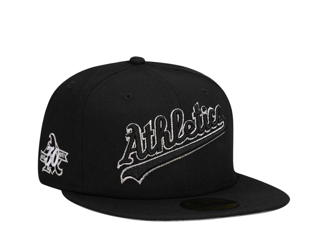 New Era Oakland Athletics 30th Anniversary Black Silver Color Flip Edition 59Fifty Fitted Cap