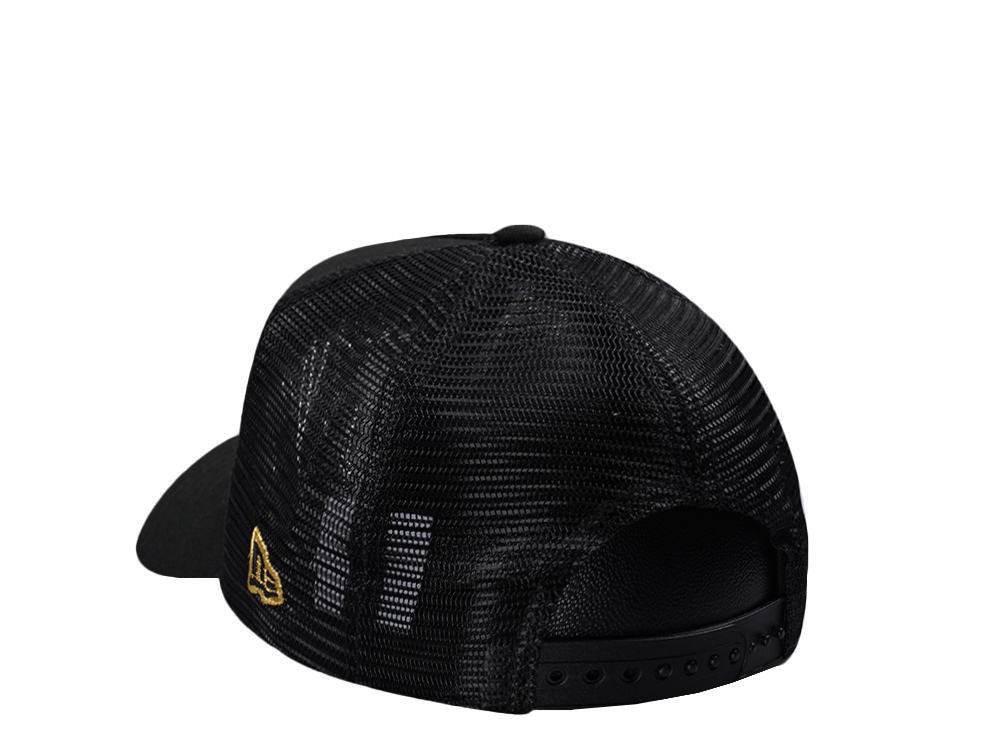 New Era Chicago Blackhawks Metallic Gold Black Edition 9Forty A Frame Trucker Snapback Cap