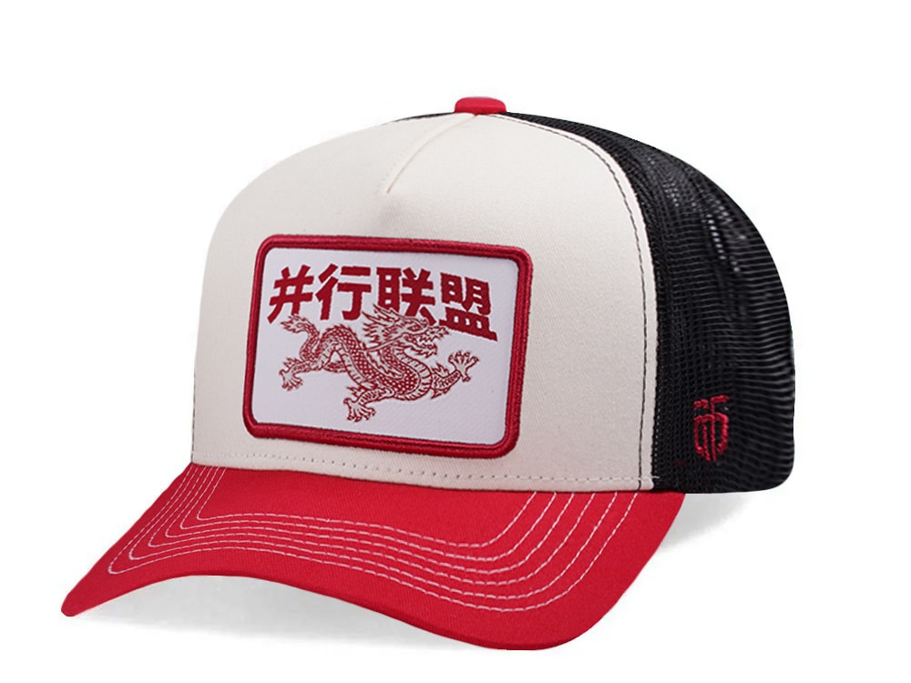 Parallel Union Chinese Dragon Patch White Edition Trucker Snapback Cap