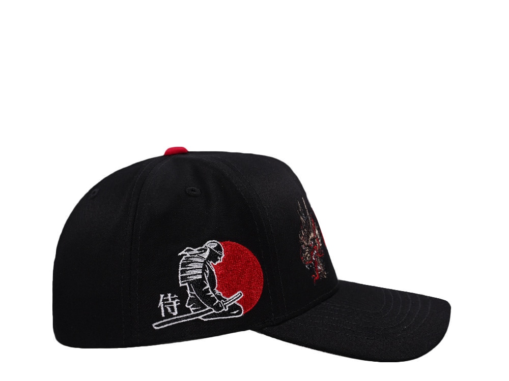 Parallel Union Japan Dragon Samurai Red Sun Black Prime Edition Snapback Cap