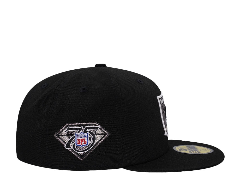 New Era Las Vegas Raiders 75th Anniversary Black Prime Edition 59Fifty Fitted Cap
